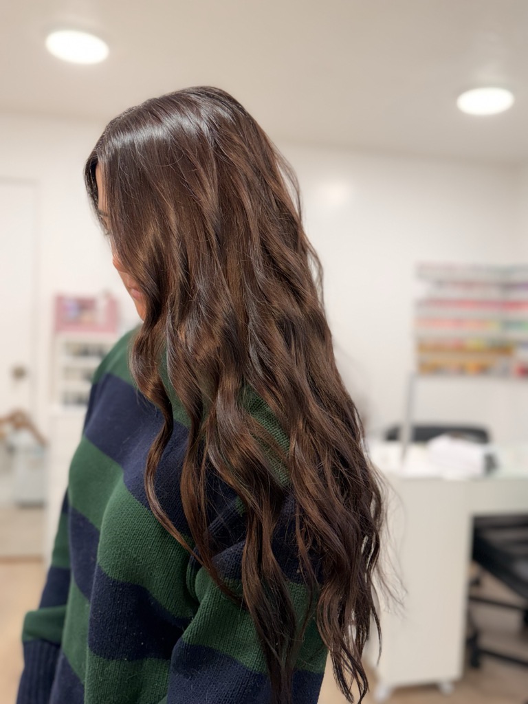 Long dark brunette waves — extensions